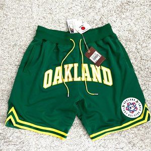 Just Don x Mitchell & Ness Oakland A's MLB Homerun Derby Shorts New Limited
